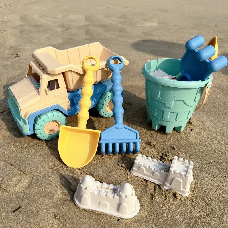 Sand Toys For Kids Large Sand Shovel Beach Bucket Sand Digging Tool 5 PCS Travel Toy Summer Outdoor Party Toy Great Holiday Gift