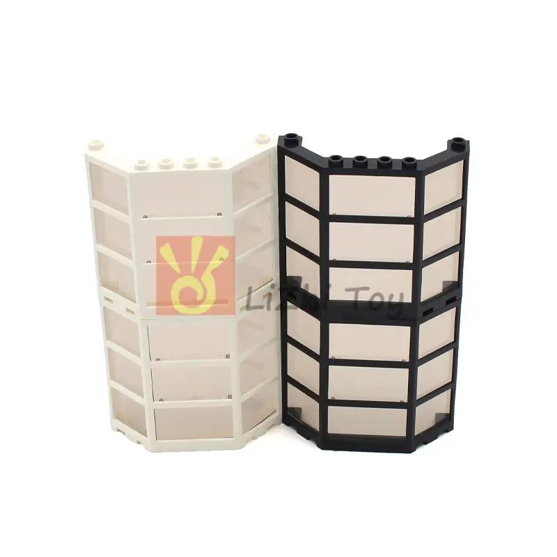 2pcs MOC Bricks French Window 3x8x6 Bay 30185c01 Building Block Compatible with Glass Sun House Assembles City Street View Toys