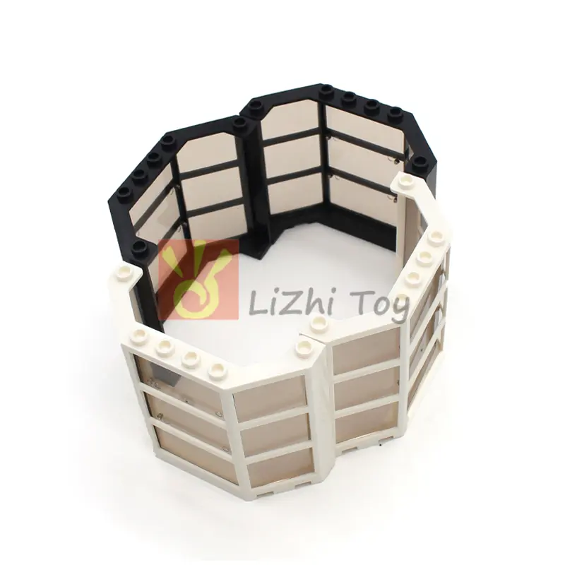 2pcs MOC Bricks French Window 3x8x6 Bay 30185c01 Building Block Compatible with Glass Sun House Assembles City Street View Toys