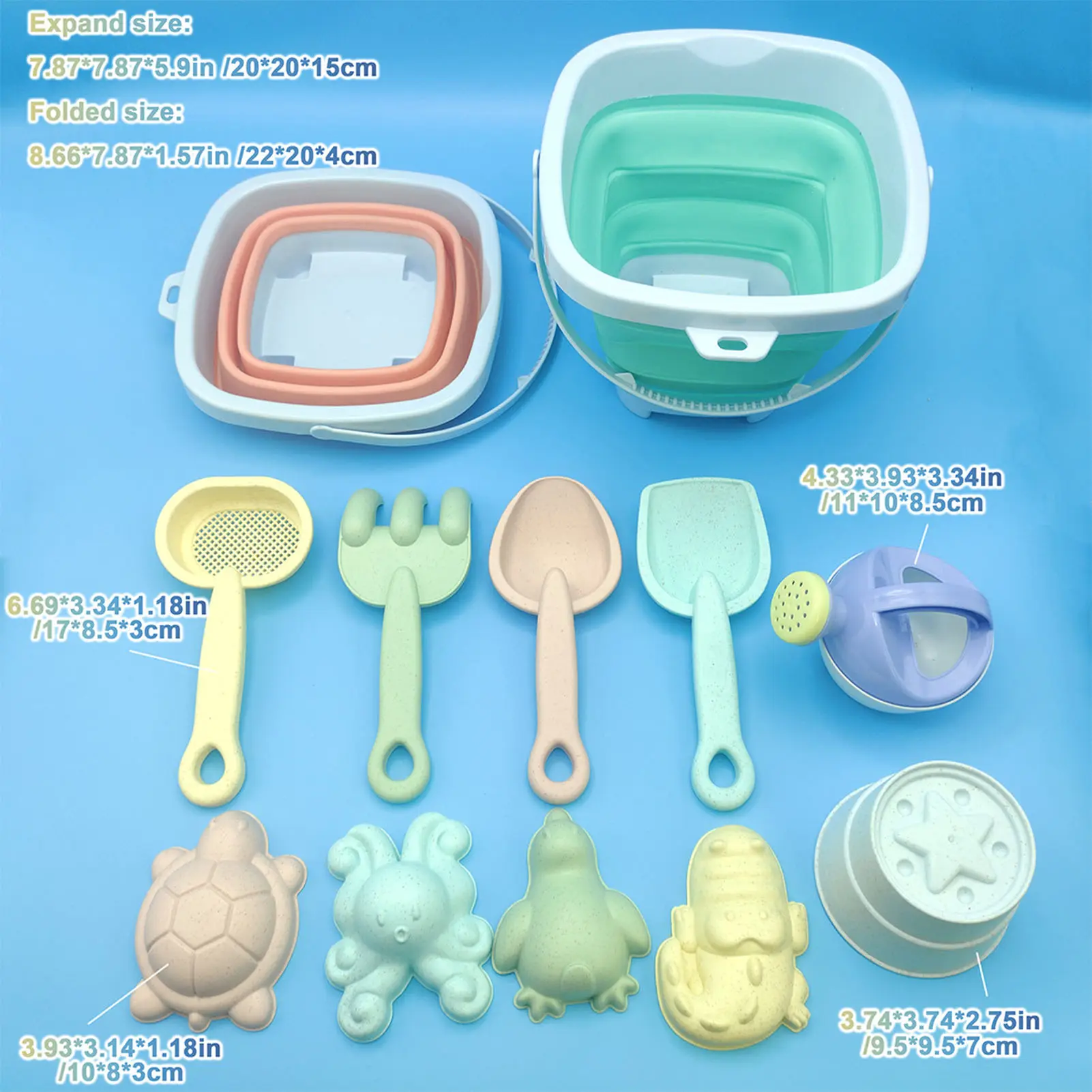 Kids Beach Bucket Shovel Sand tools Set Multifunctional Digging Sand Bucket Shovel Toys for Baby Outdoor Beach Park Toys
