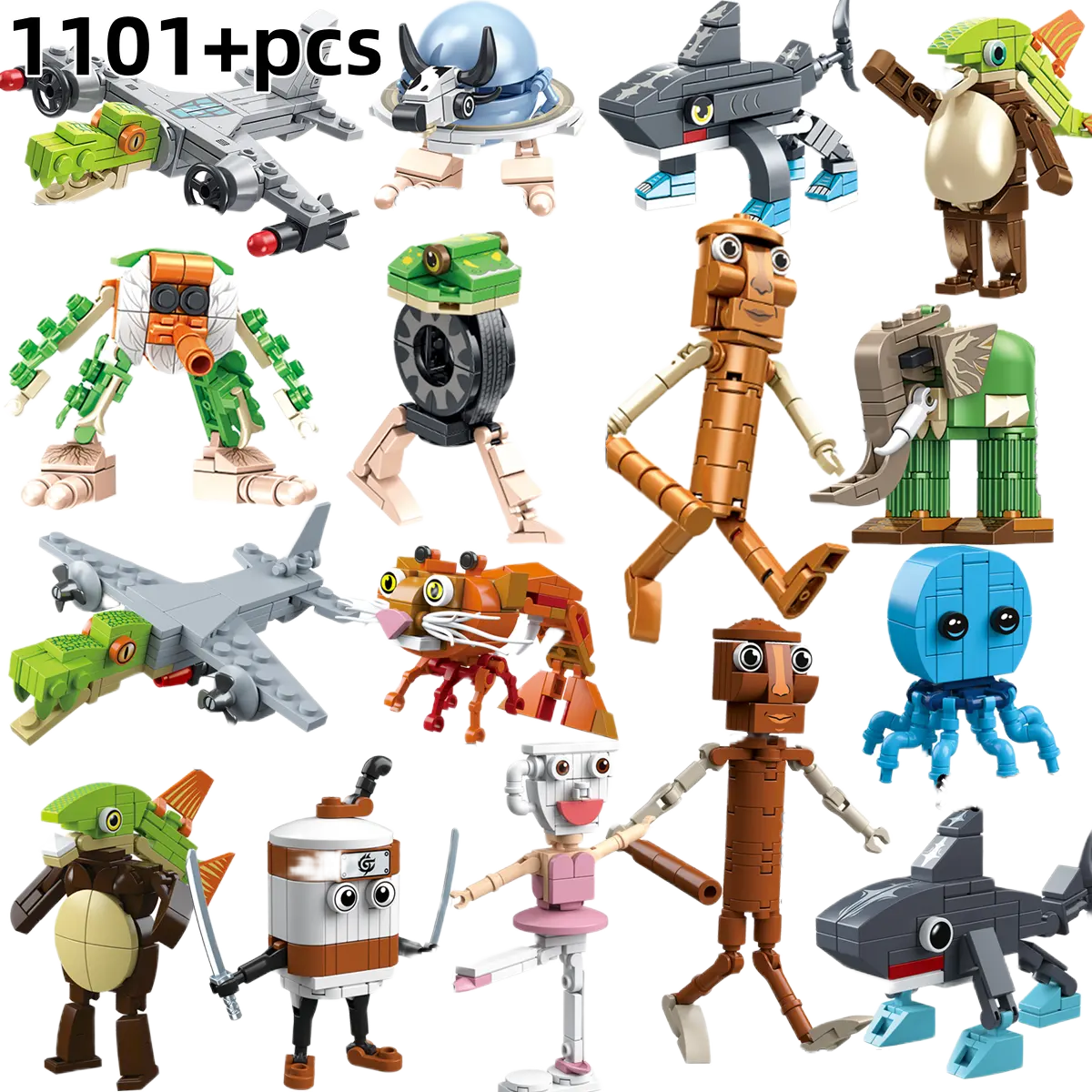 Tung Tung Sahur Brainrot Animals Building Blocks Tralalelo Tralala SharkBricks Toy Gift for Children Kids  kids toys