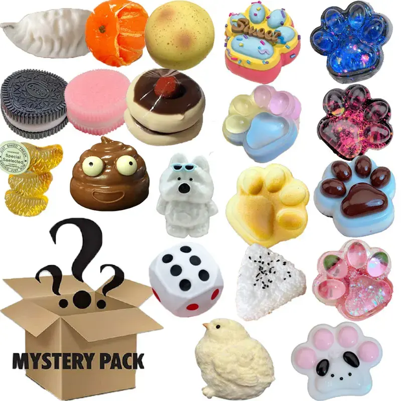 Mystery Fidget Toys Cat Paw Mysterious Pack Antistress Foot Taba Squishy Toy Squeeze Toy Simulated Food Mochi Squishies Toy 2025