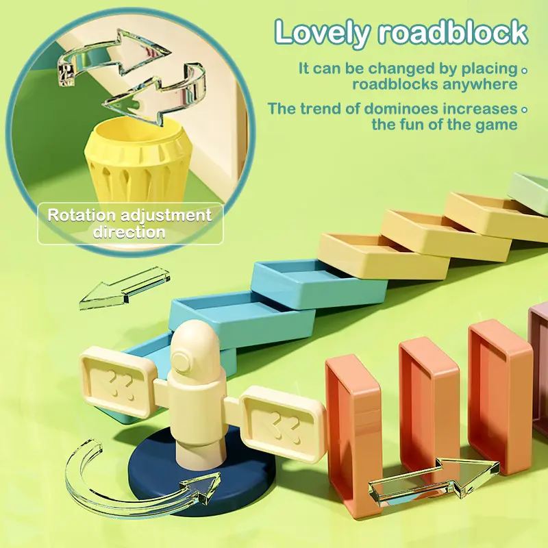 Electric Domino Train Set Kids Automatic Laying Colorful Domino Train with Lighting Sound Effects DIY Toys Kids Birthday Gift