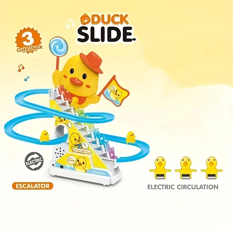 Duck Climbing Stairs Musical Toys with Lights and Music for Children Birthday Gifts Ducklings Girl Toys