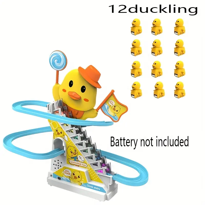 Duck Climbing Stairs Musical Toys with Lights and Music for Children Birthday Gifts Ducklings Girl Toys