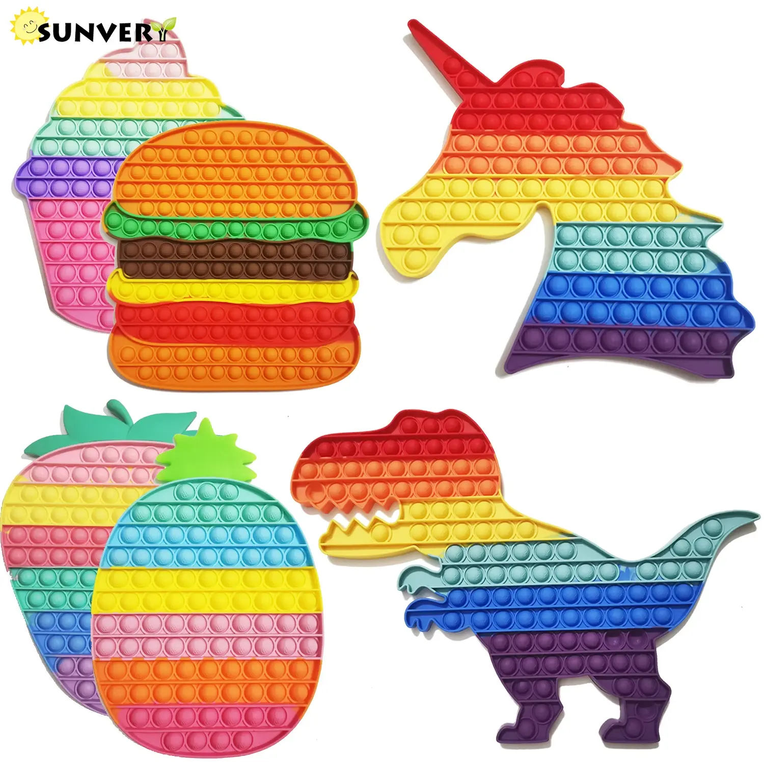 Gian Butterfly Strawberry Pineapple 30/40 Big Push bubble Sensory Huge Figet toy Autism Children Antistress Game  ADHD Gift