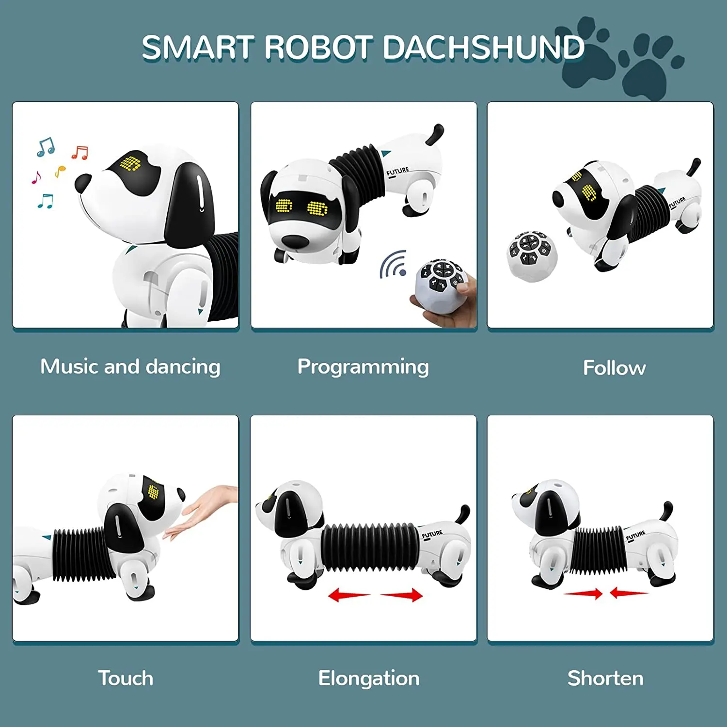 Remote Control Puppy Dog RC Robot Interactive Smart Electronic Robot for Kids Singing Programmable Electronic Pets with Sound