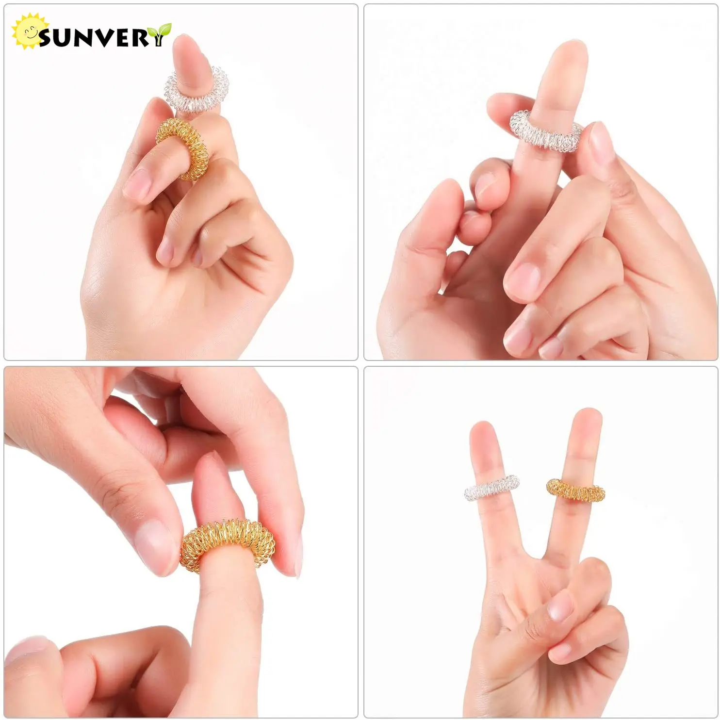 10 PCS Spiky Sensory Rings Great Spikey Fidget Toys Finger Acupressure Massage Rings Therapy Finger Circulation ring adhd