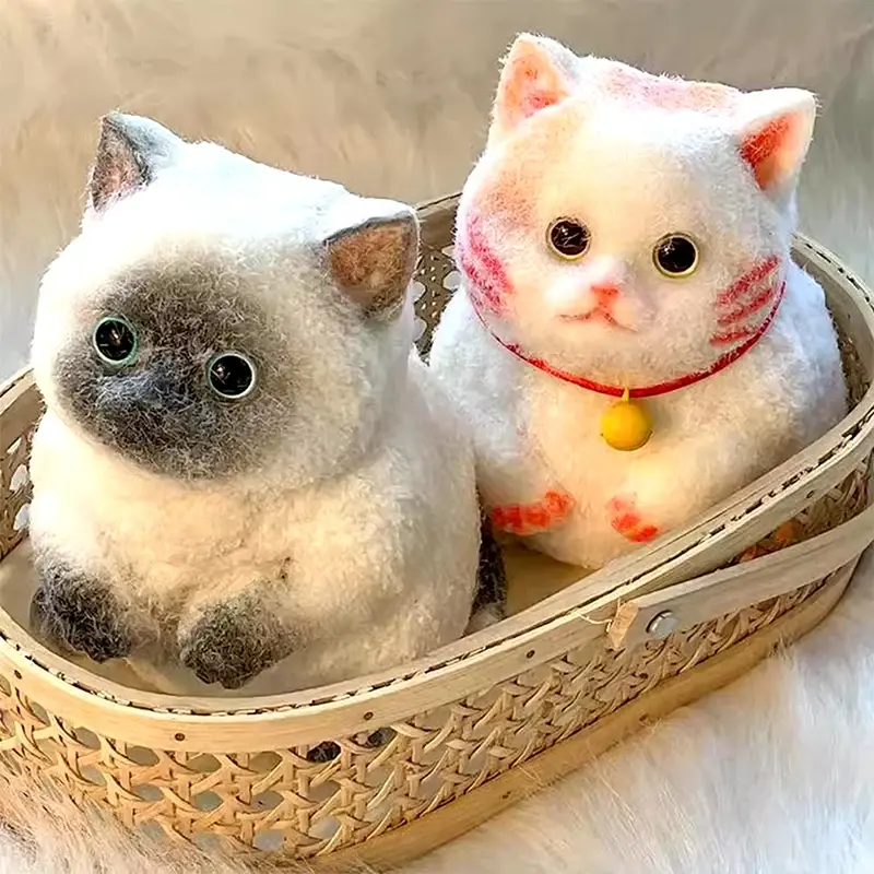Cute Big Cat Taba Squishy Silicone Fuzzy Super Big Plush Cat Handmade Kitten Squeeze Toy Mochi Toy Hand Relax Antistress Gift