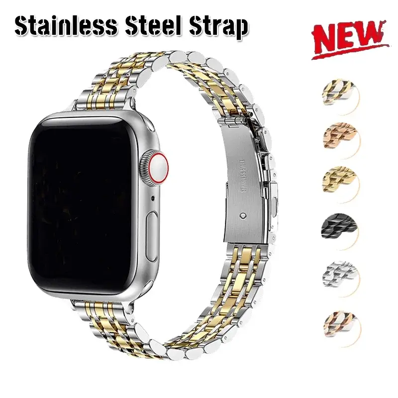 Stainless Steel Strap For Apple Watch Ultra 2 Band 49mm 42mm 44mm Metal Bracelet iWatch Series 9 8 7 6 SE 5 4 3 Women 45mm 41mm