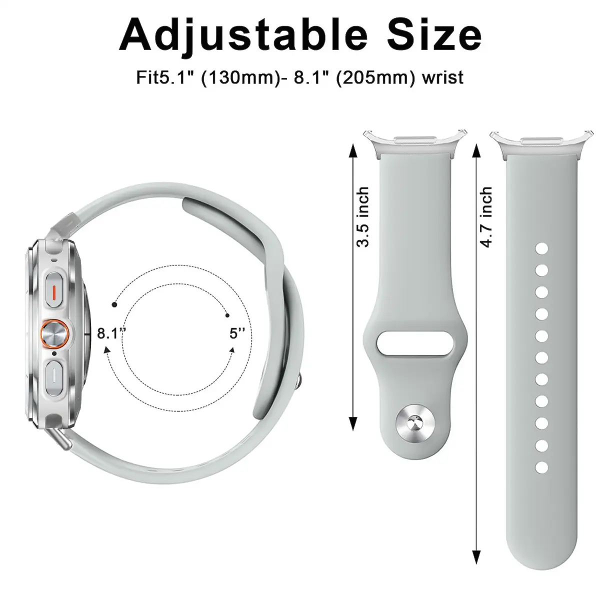 Silicone Sports Band for Samsung Galaxy Watch 8 Ultra 2 7 Ultra 47mm Strap Bracelet Wristband for Galaxy Watch 7 Ultra Watchband
