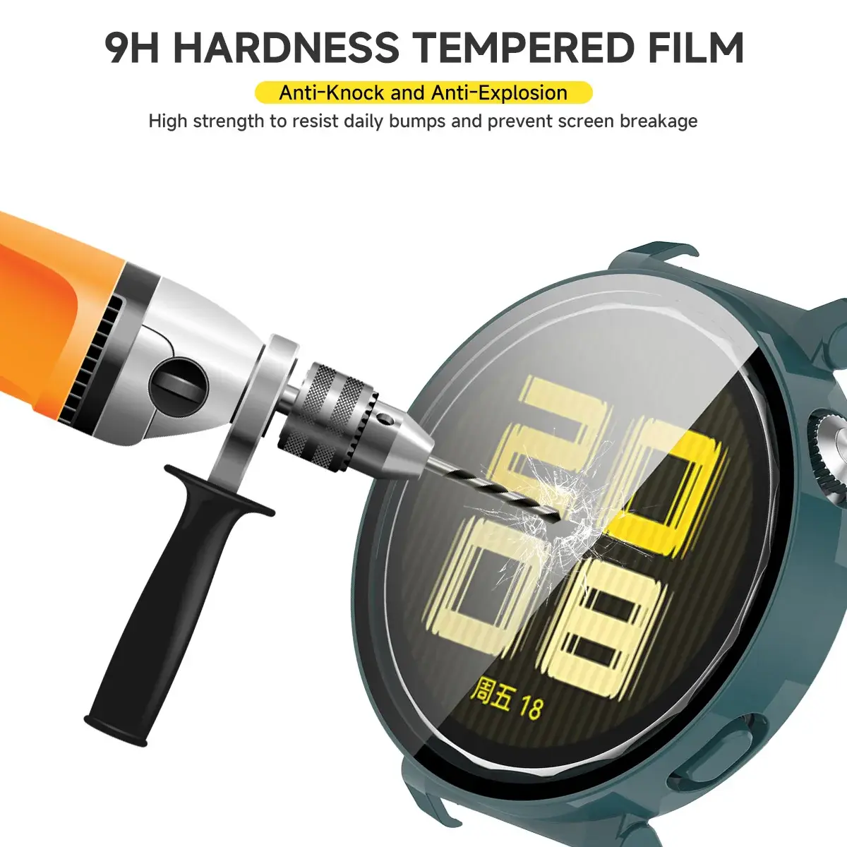 Full Protective Case For Huawei Watch GT 5 pro 46mm Screen Protector Case GT5 pro 46MM Cover pc 2in1 Shell+tempered glass Film