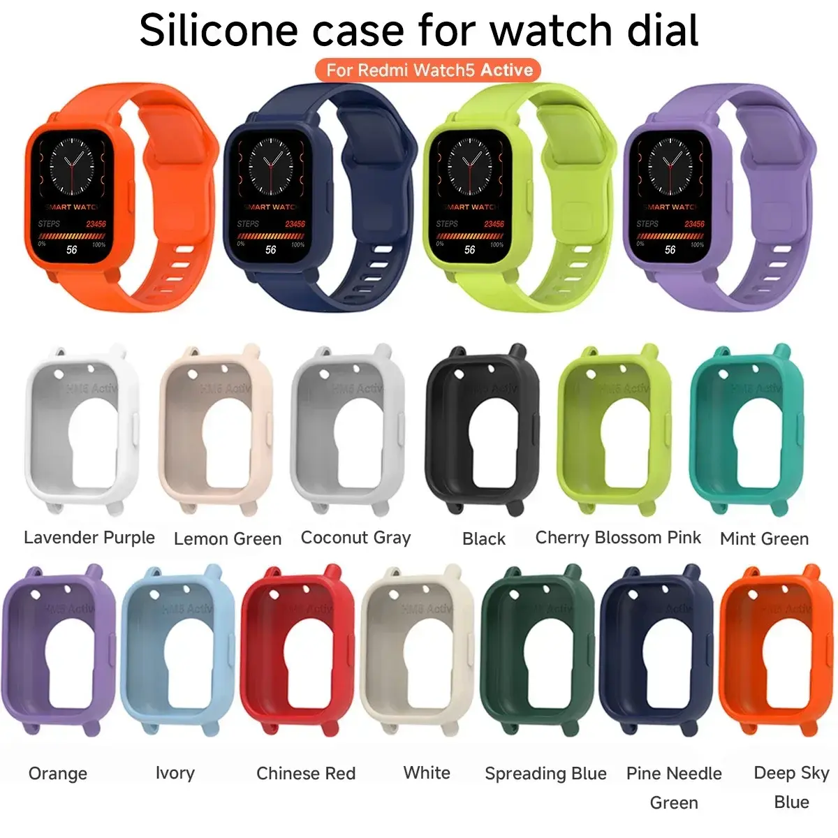 For Redmi Watch 5 Active Soft Silicone Cover Watch Decoration Hollow Protective Case Super Light For Redmi Watch 5 Active Shell