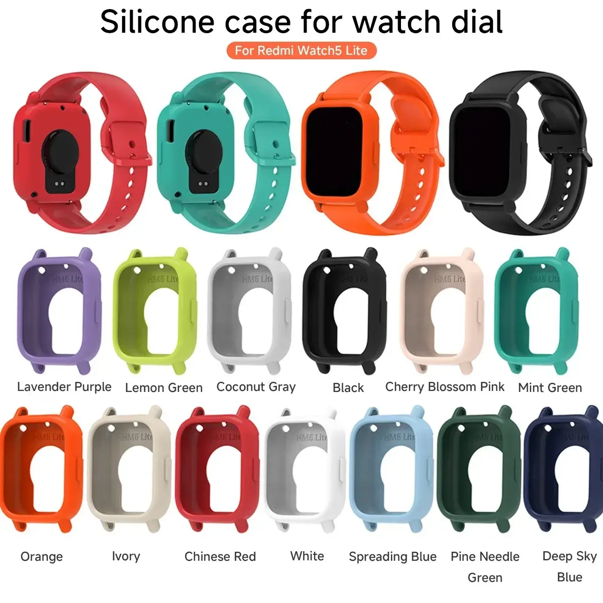 For Redmi Watch 5 Active Soft Silicone Cover Watch Decoration Hollow Protective Case Super Light For Redmi Watch 5 Active Shell