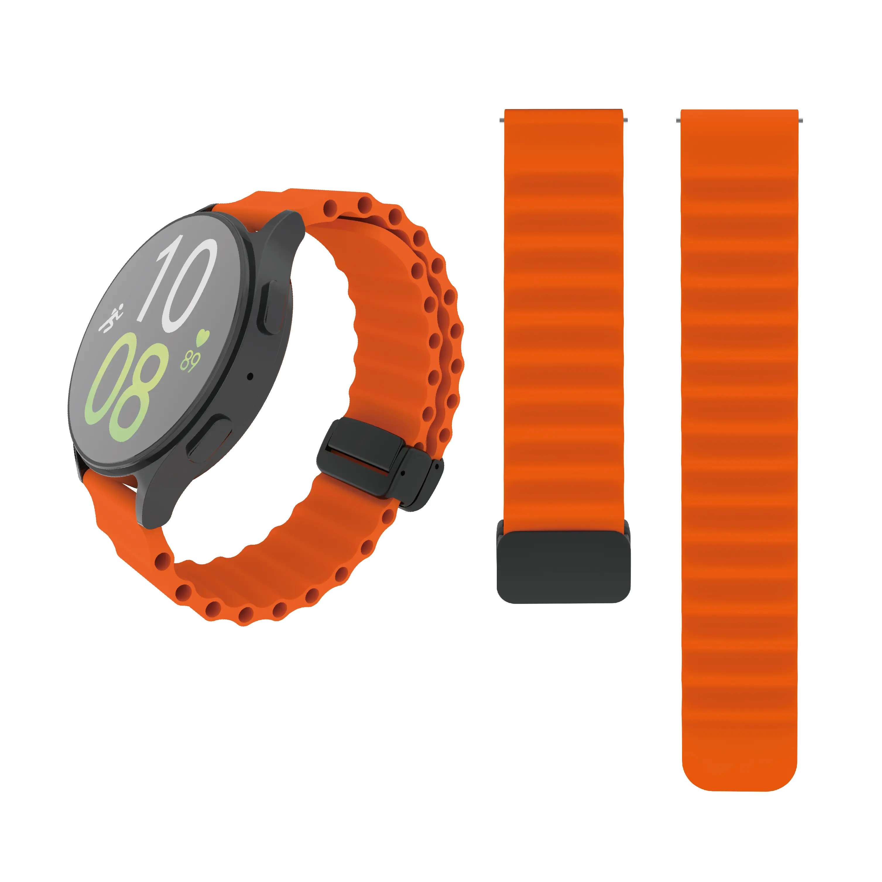 20mm 22mm Silicone Ocean Strap for Samsung Galaxy Watch 7/6/5/4 40 44mm Sport Magnetic Buckle Band for Watch 5 Pro/Active2