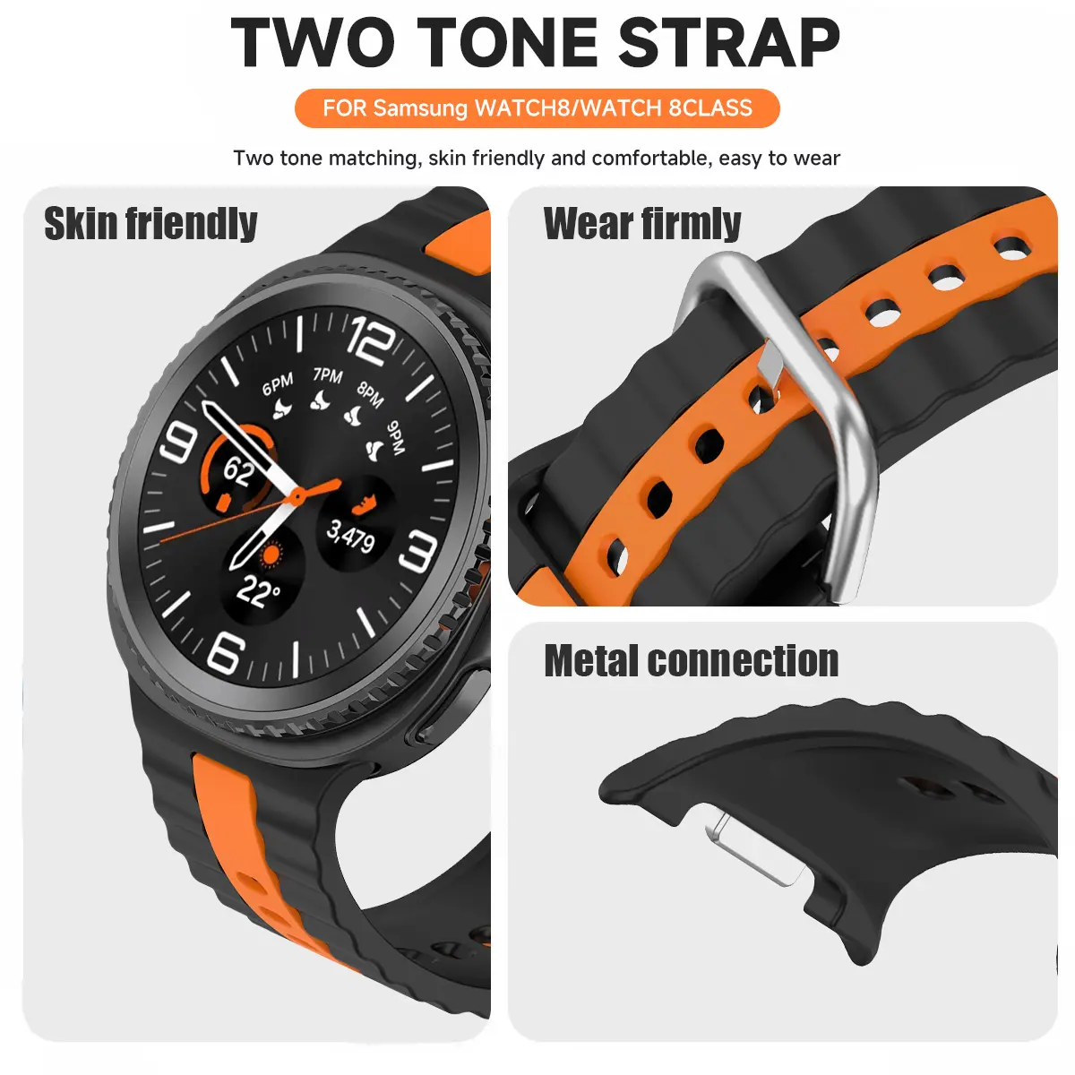 Silicone Sports Strap for Samsung Galaxy Watch 8 Classic Quick Breathable Wristband for Galaxy Watch 8 40mm 44mm Accessorie