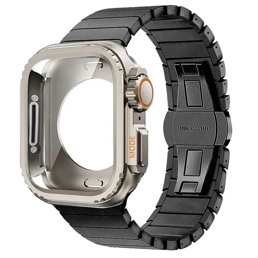 Case+Strap for Apple Watch Band Series Ultra 2 49mm Stainless Steel Metal Protective Shell Iwatch 10 46mm 42mm 9 8 7 6 45mm 44mm