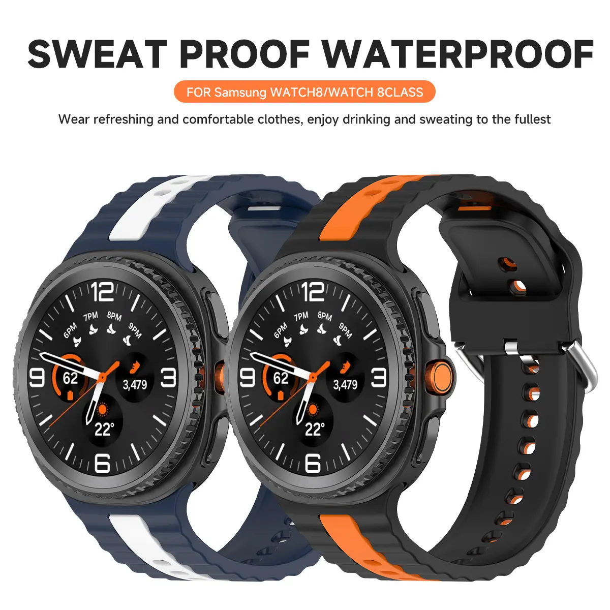 Silicone Sports Strap for Samsung Galaxy Watch 8 Classic Quick Breathable Wristband for Galaxy Watch 8 40mm 44mm Accessorie
