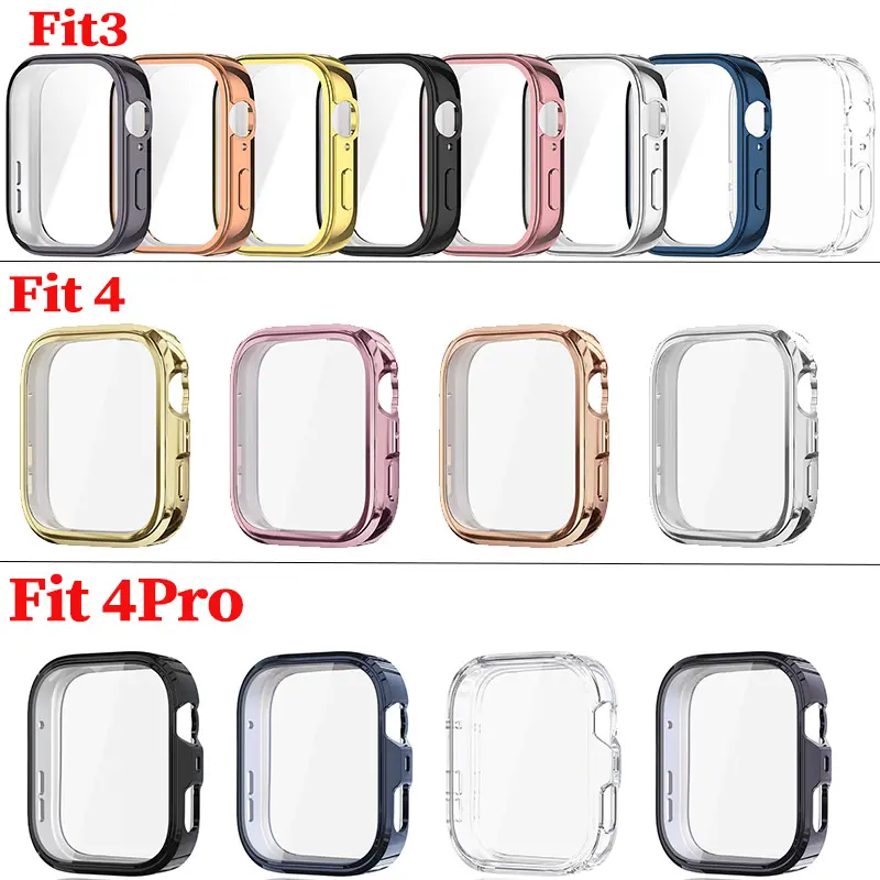 Glass+Case For Huawei Watch Fit 4 4Pro All-Around Screen Protector TPU Bumper Tempered Glass Watch Case For Huawei Watch Fit 3
