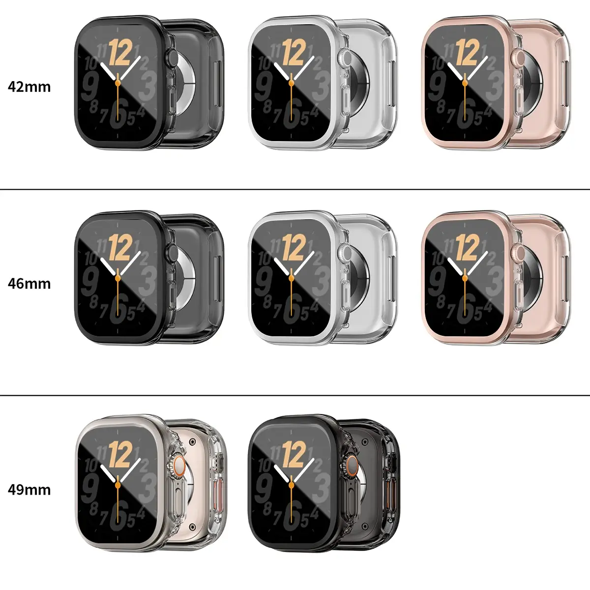 Tempered Glass+Case for Apple Watch Series 10 42mm 46mm Iwatch For Apple Watch Ultra 2 49mm Screen Protector Watch Accessories