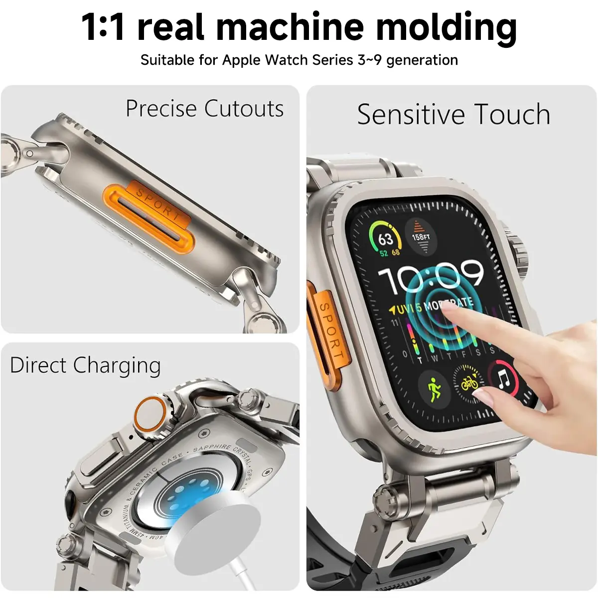 Metal Bumper Case For Apple Watch 45mm 44mm Protector Frame Cover For iWatch Series 9 8 7 6 5 4 SE Change To Ultra 2 49mm