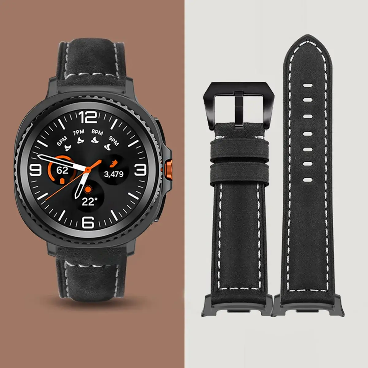 Leather Strap for Samsung Galaxy Watch 8 40mm 44mm High Quality Vintage Band for Galaxy Watch 8/8Classic 46mm Accessories