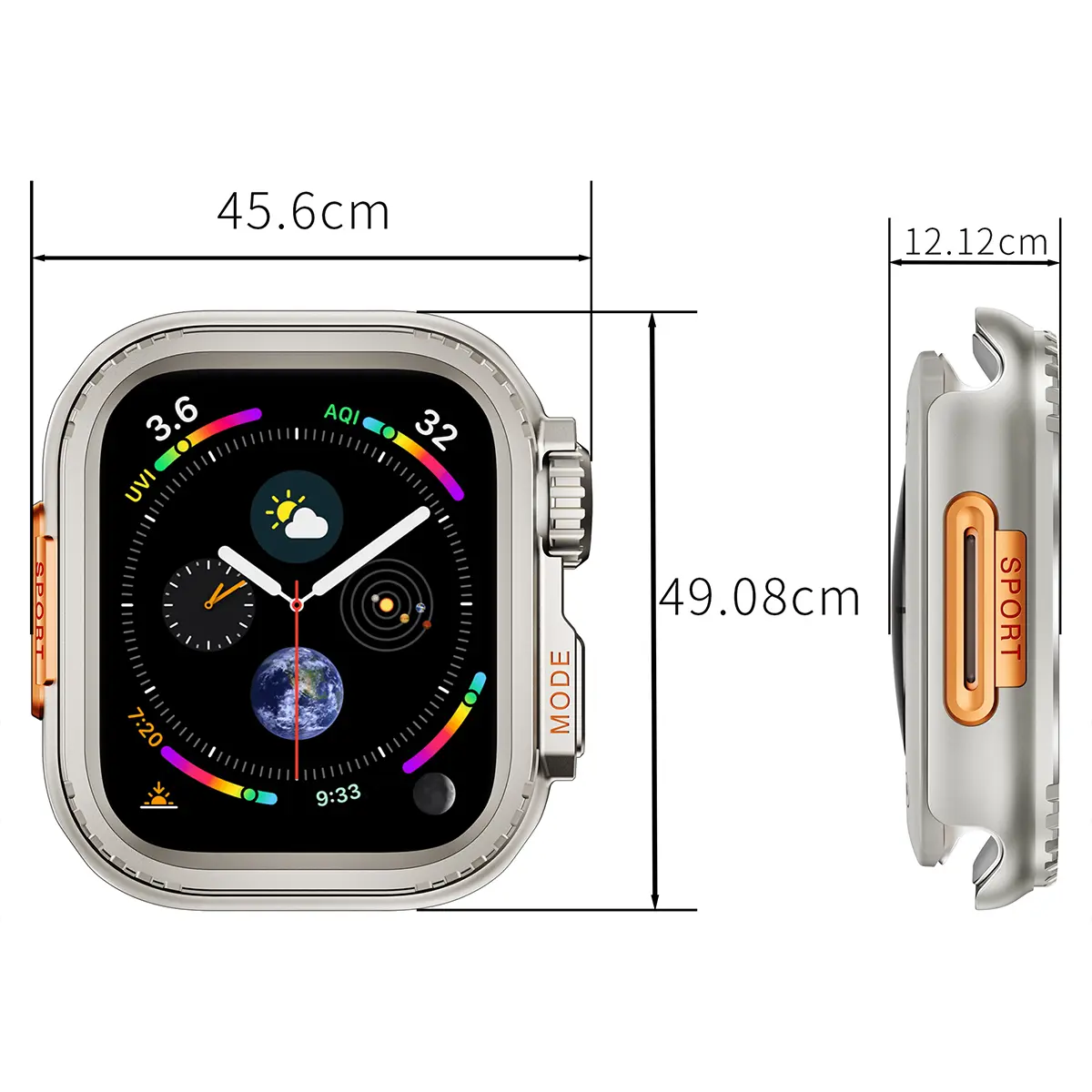 Metal Bumper Case For Apple Watch 45mm 44mm Protector Frame Cover For iWatch Series 9 8 7 6 5 4 SE Change To Ultra 2 49mm