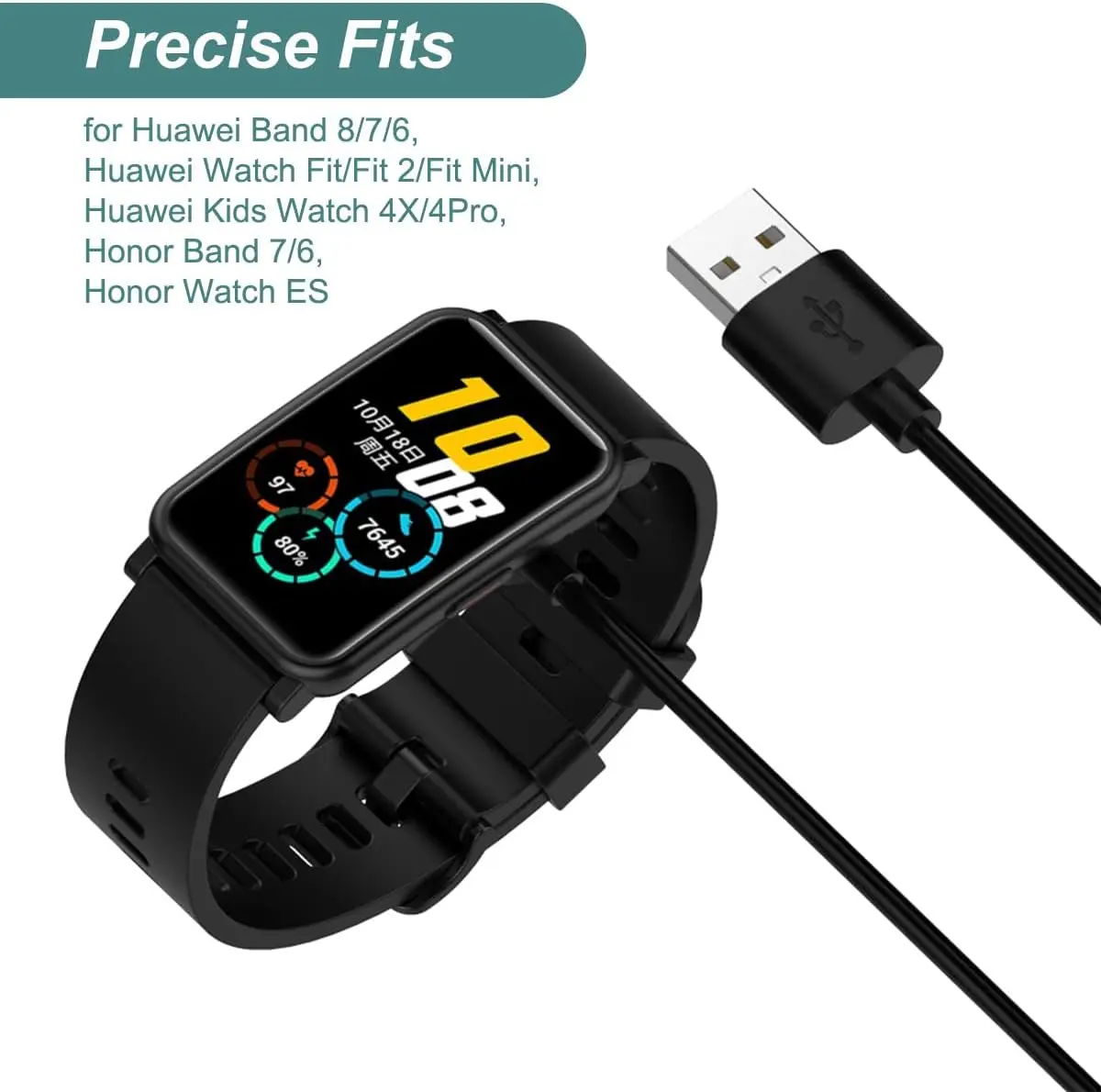 For Huawei Band 10/9/8/7/6 Watch Fit mini/2/3/4X/4Pro Honor Band 7/6 USB smartwatch charger replacement charger charging cable