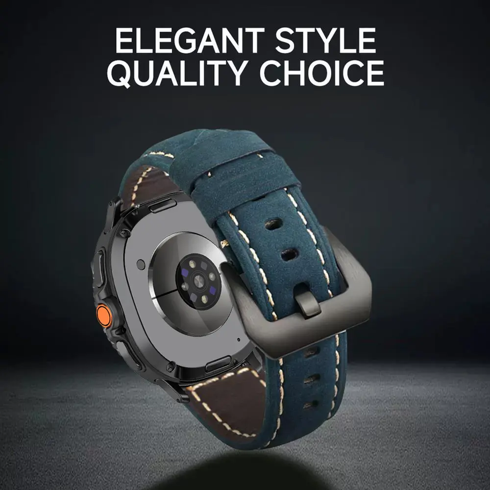 Leather Strap for Samsung Galaxy Watch 8 40mm 44mm High Quality Vintage Band for Galaxy Watch 8/8Classic 46mm Accessories