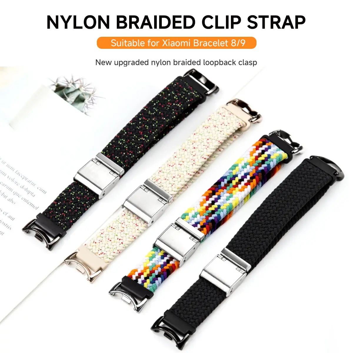 Nylon Braid Strap for Xiaomi Smart Band 8 9 Replacement Bracelect Watchband Belt Xiomi Band 9 Metal Buckle Wrist Strap Supplies