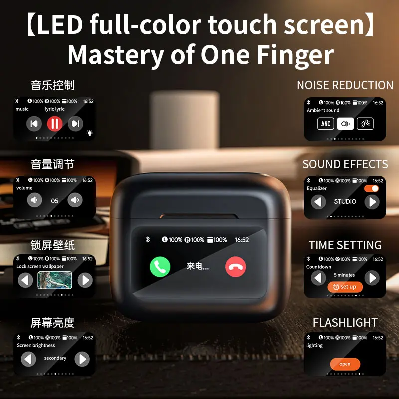 wireless earbuds for iphone18 &android Touch Screen ANC Noise Cancel Bluetooth earphones Headphones for airpoddings pro 2 3 max
