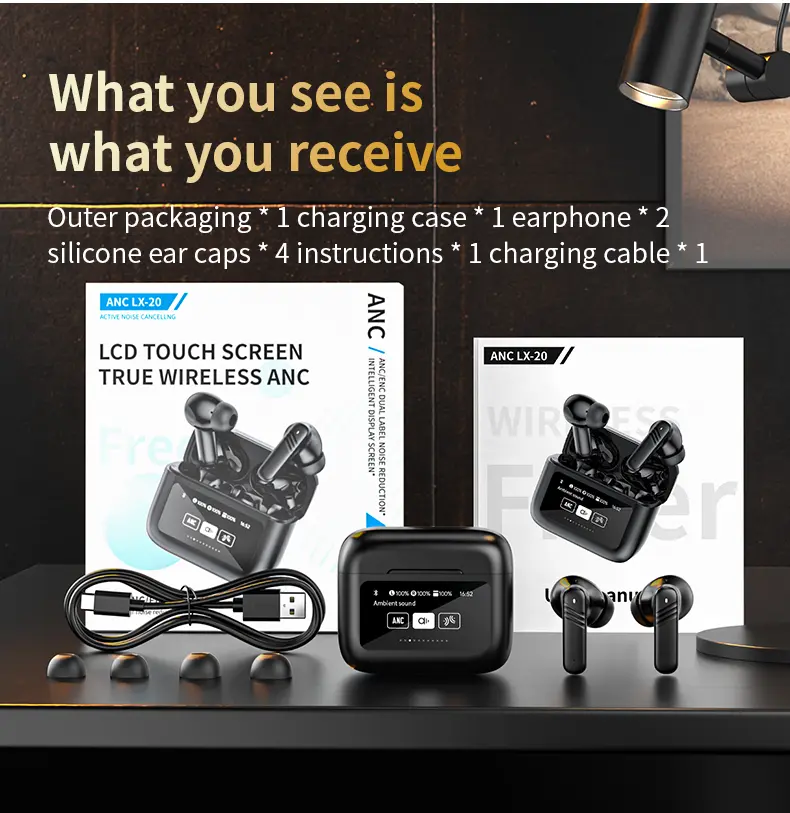 wireless earbuds for iphone18 &android Touch Screen ANC Noise Cancel Bluetooth earphones Headphones for airpoddings pro 2 3 max