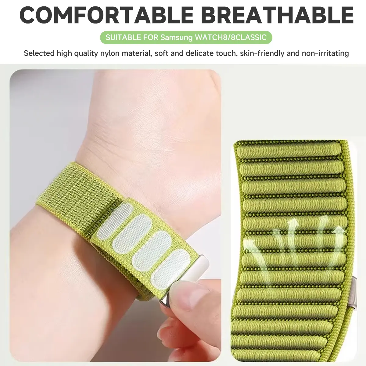 Nylon Strap for Samsung Galaxy Watch 8 Classic 46mm Adjustable Replacement Bracelet for Watch 8 44MM 40mm Band Accessories