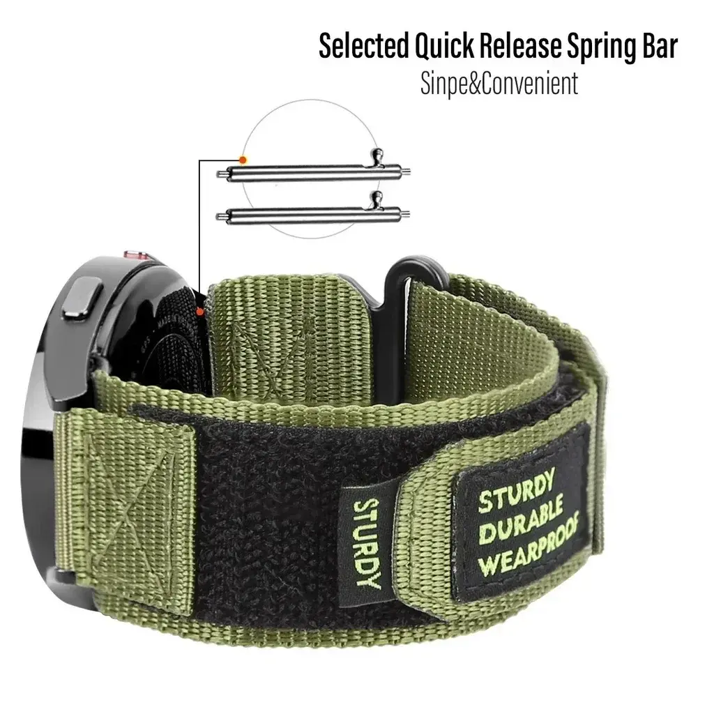22mm 20mm Tactics Sport Strap for Samsung Galaxy Watch 6 5 4 40mm 44mm Band 6 Classic 47 43mm Nylon Loop Bracelet Active Gear S3