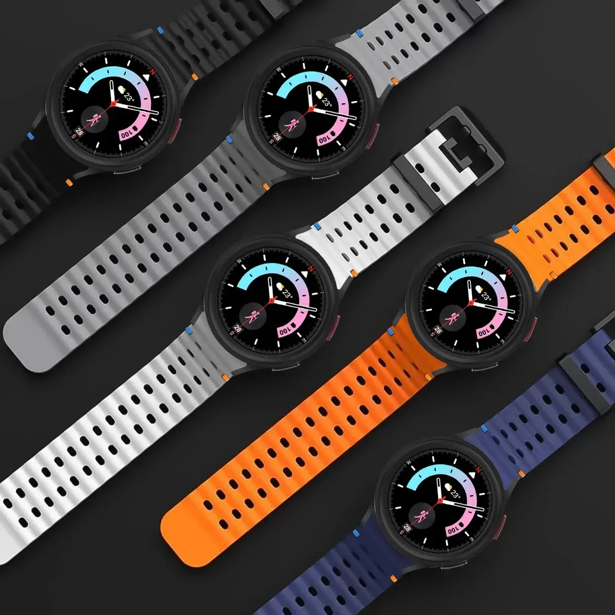 Sport Silicone Strap for Samsung Galaxy Watch 7/6/5/4 40 44mm No Gaps Wristband Bracelet for Galaxy Watch 6Classic 43 47mm 5Pro