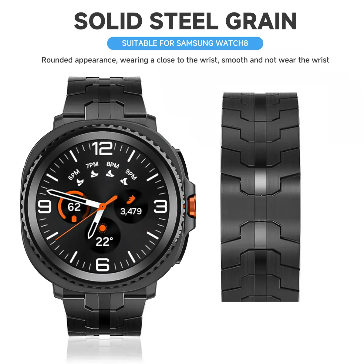 Stainless Steel Band for Samsung Galaxy Watch 8 40mm 44mm Ultra 2 Correa Band Strap for Galaxy Ultra 47mm/8 Classic Watchband