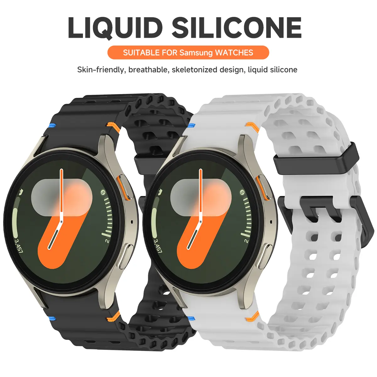 Sport Silicone Strap for Samsung Galaxy Watch 7/6/5/4 40 44mm No Gaps Wristband Bracelet for Galaxy Watch 6Classic 43 47mm 5Pro