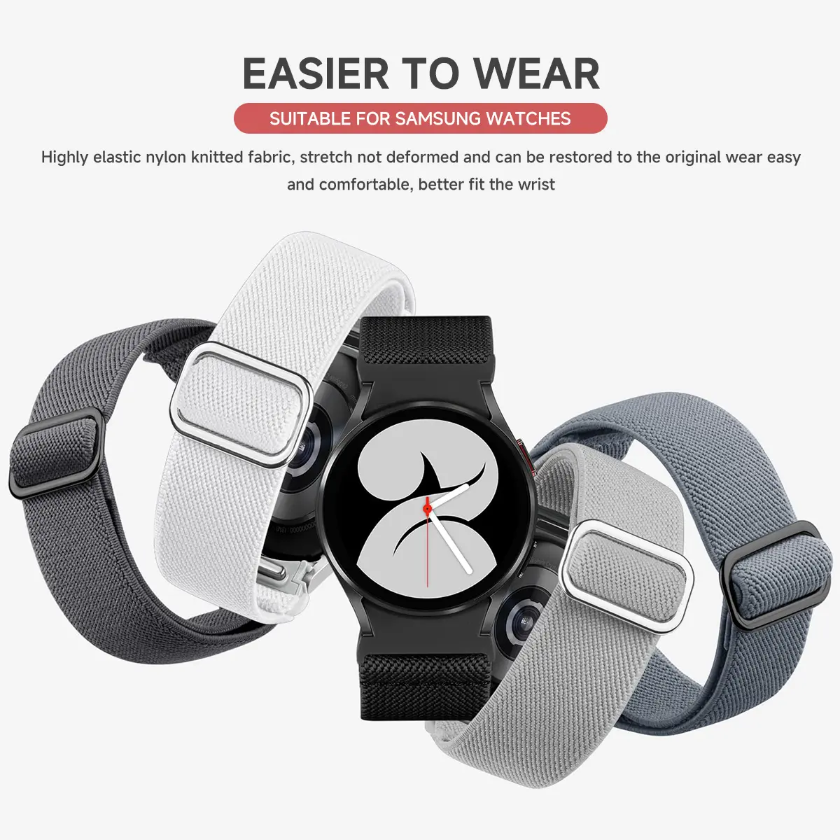 Nylon Band For Samsung Galaxy Watch 7 6 5 4 40mm 44mm/5 pro 45mm No Gaps Elastic Bracelet Galaxy watch 6 classic 47mm 43mm strap