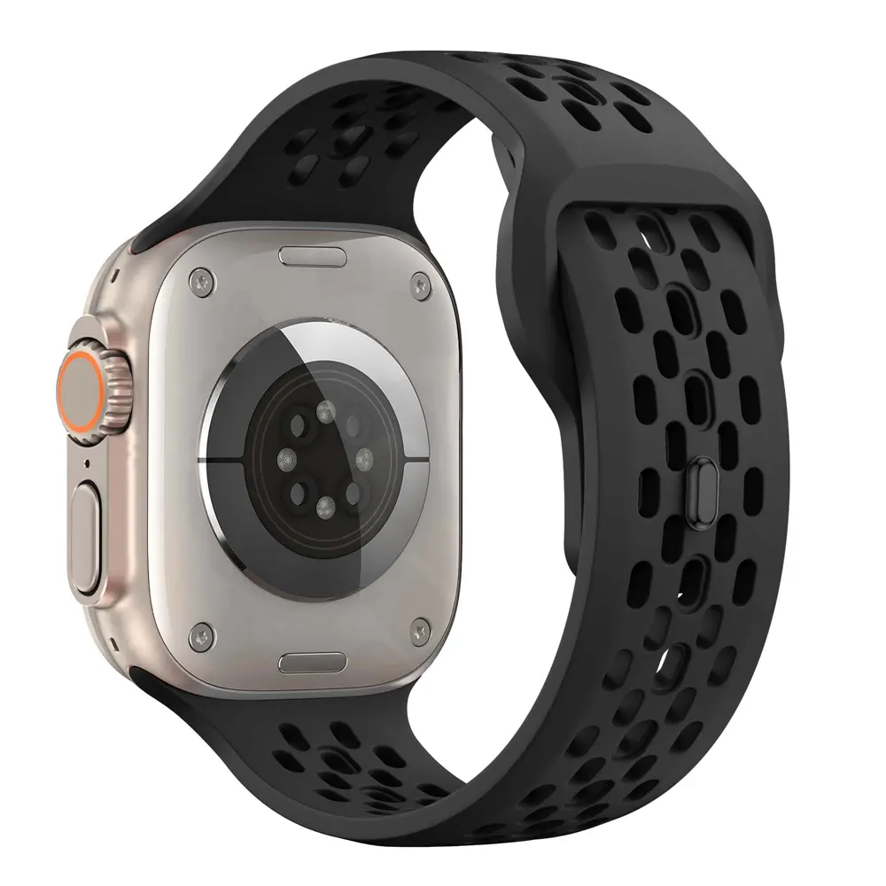 Silicone strap For iwatch series 9 8 7 6 5 4 3 SE Ultra 2 49mm Breathable Bracelet for Apple Watch 44mm 45mm 40mm 41mm 42mm 38mm