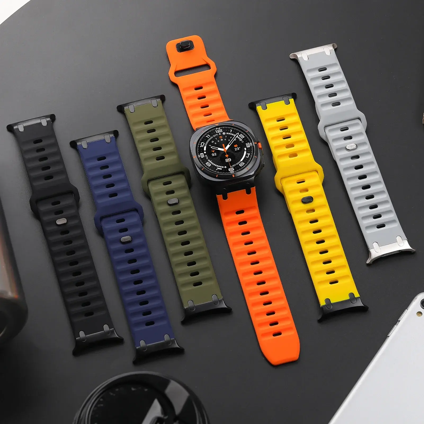 Sports Silicone Band For Samsung Galaxy Watch Ultra Strap 47mm Accessories metal belt Bracelet Galaxy Watch 7 Ultra 47mm Correa