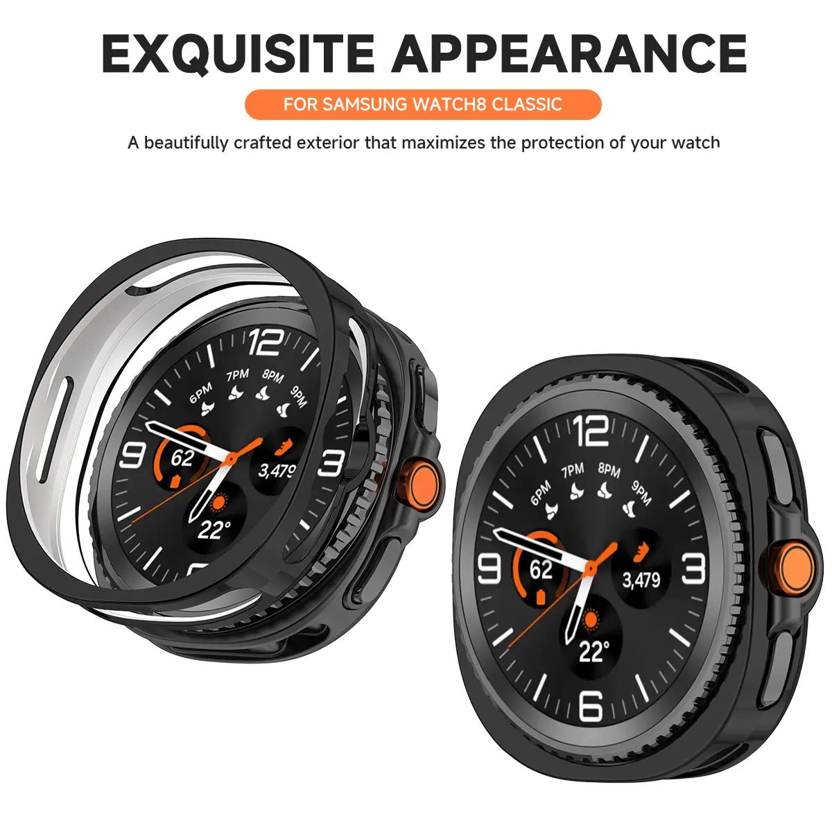 Soft TPU Case Glass For Samsung Galaxy Watch 8 40MM 44MM All-Around Watchband Screen Protector Frame Bumper Watch8 Cover Shell