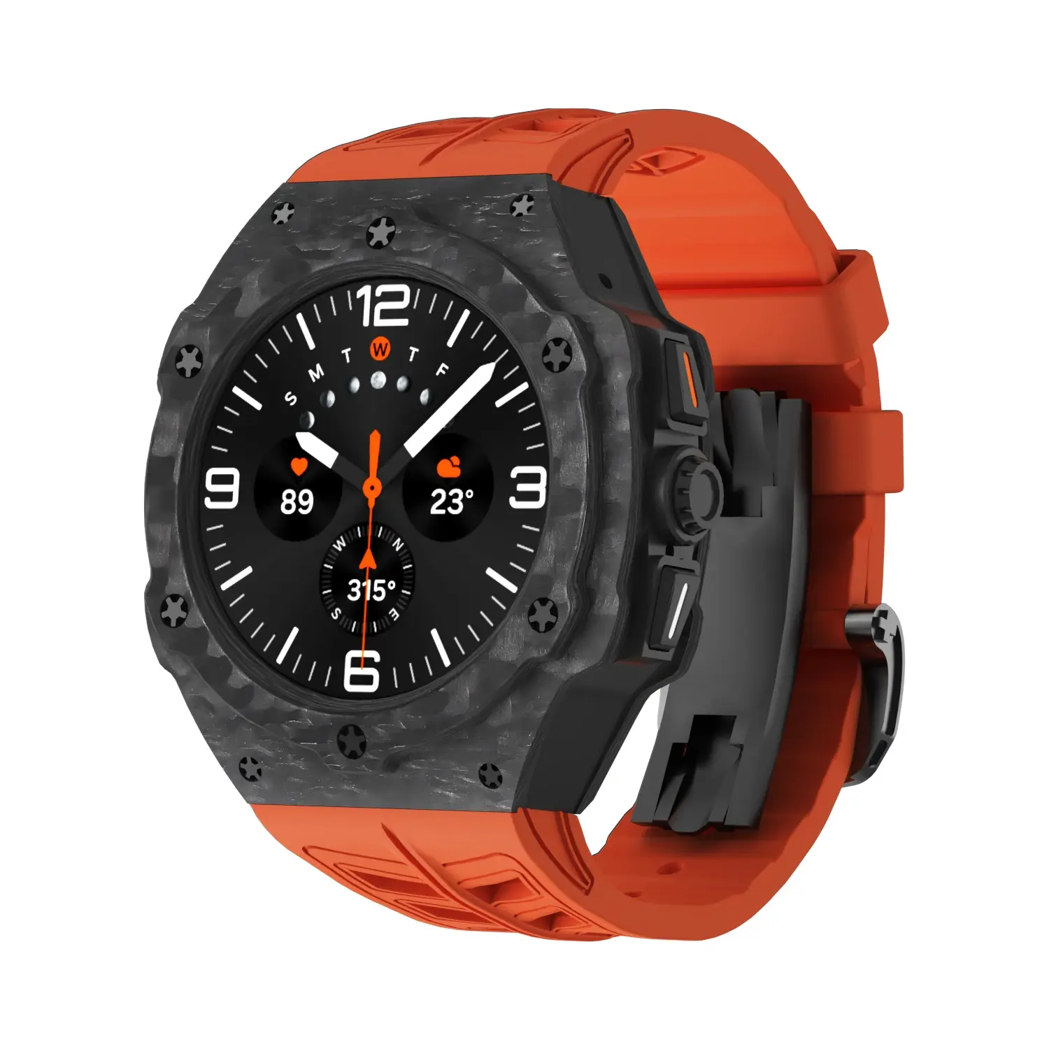 Luxury for Samsung Galaxy Watch Ultra 47mm Carbon Fiber Modifications Case Strap for Galaxy Watch 7 Ultra Rubber Band Accessorie