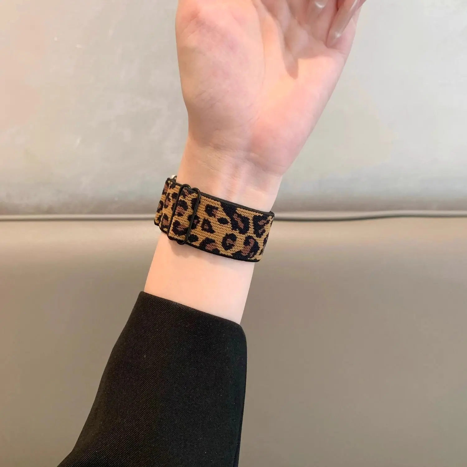 Chic Leopard Print Nylon Band For Apple Watch Series 9/8/7/6/5/4/3/2/SE, Compatible With 38/40/41mm & 42/44/45/49mm