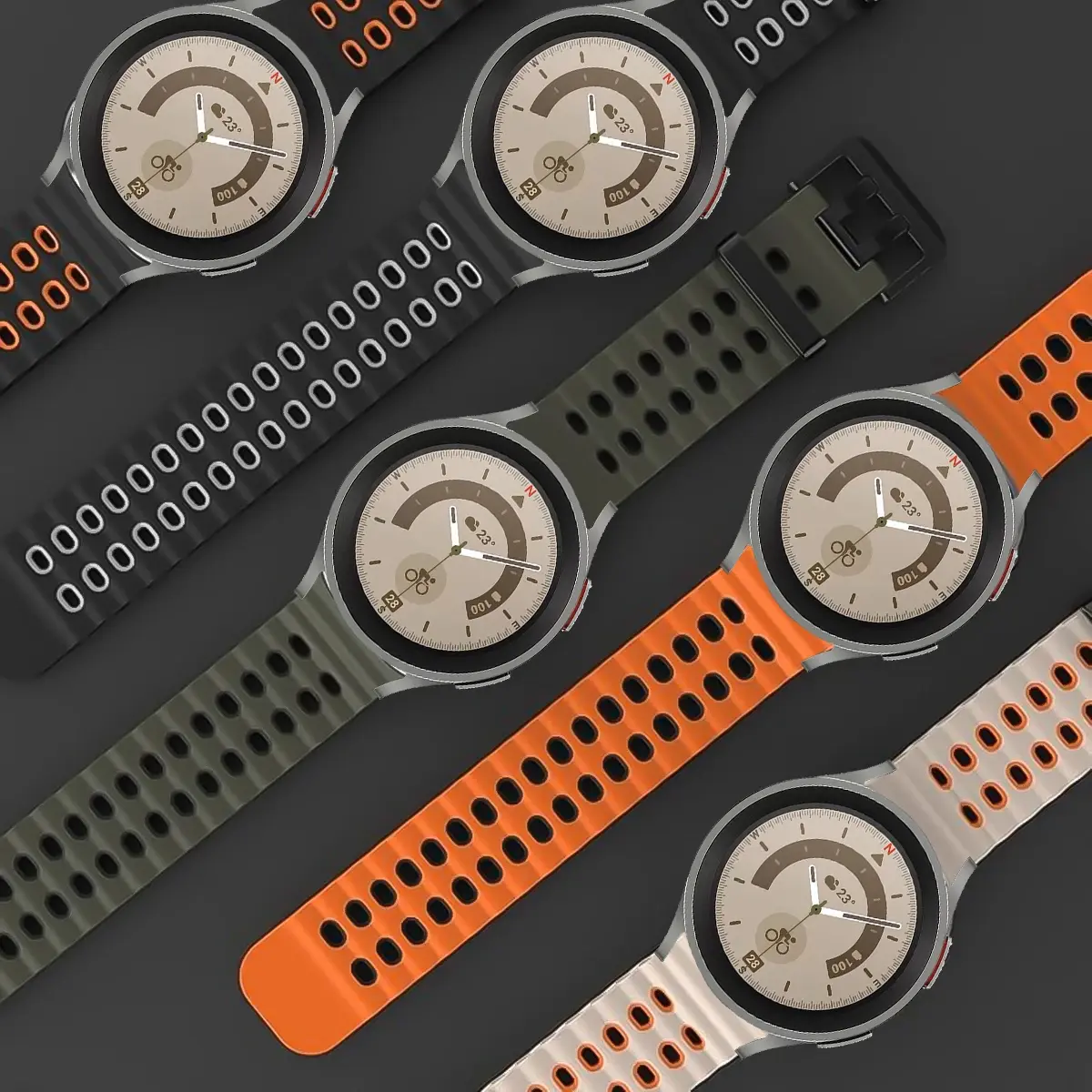 No Gaps Silicone Strap for Samsung Galaxy Watch 7/6/5/4 40mm 44mm 4/6 Classic 42/46mm 43/47mm 5Pro 45mm Sport Breathe Bracelet