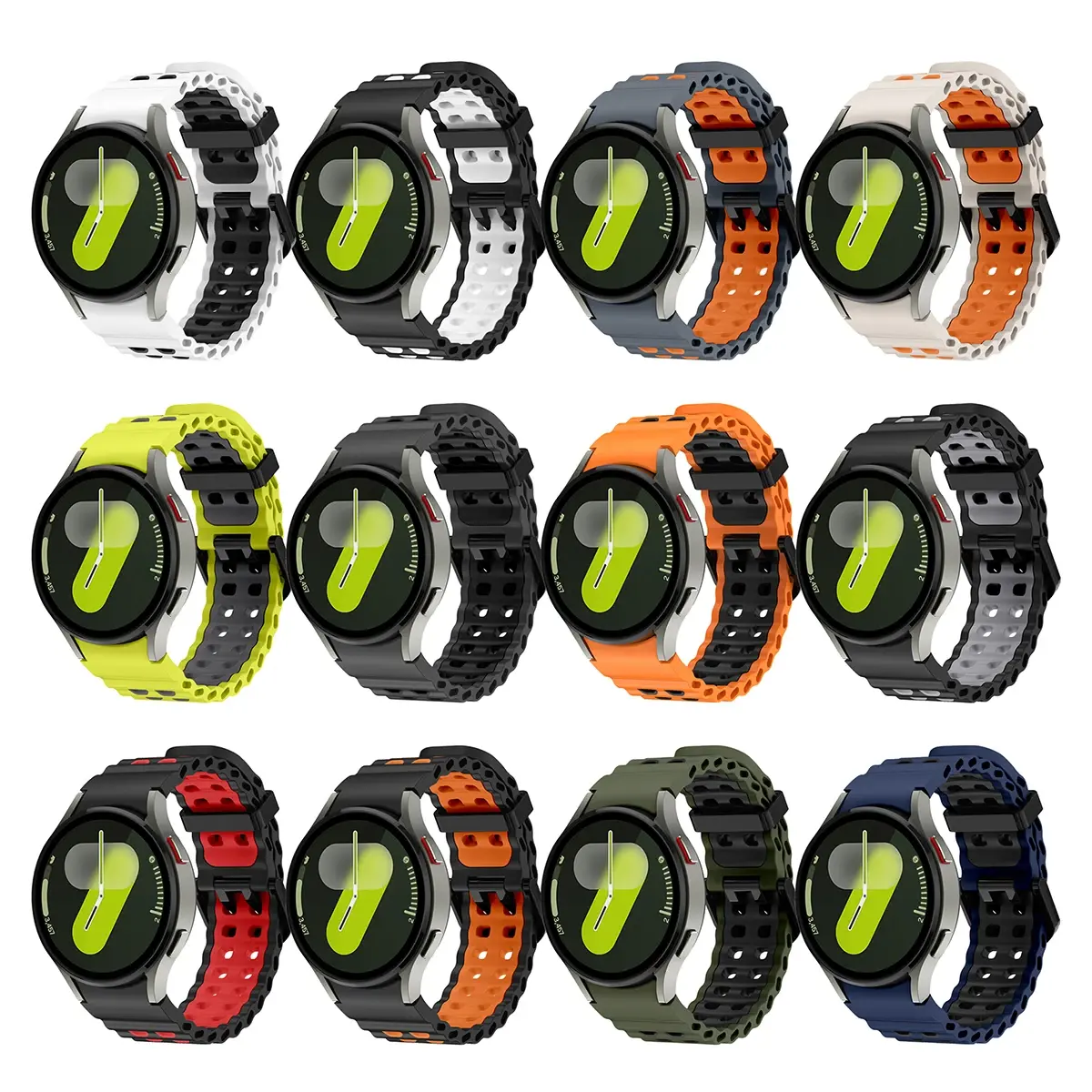 No Gaps Silicone Strap for Samsung Galaxy Watch 7/6/5/4 40mm 44mm 4/6 Classic 42/46mm 43/47mm 5Pro 45mm Sport Breathe Bracelet