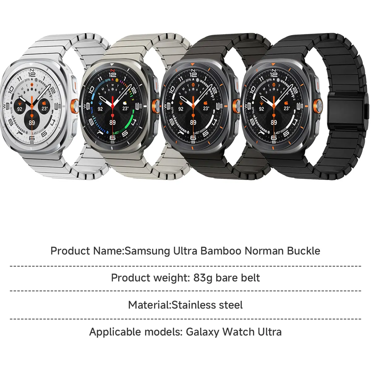Stainless Steel and Titanium Strap for Samsung Galaxy Ultra Luxury Magnetic Loop Wristband Galaxy ULTRA47 Watchband Accessorie