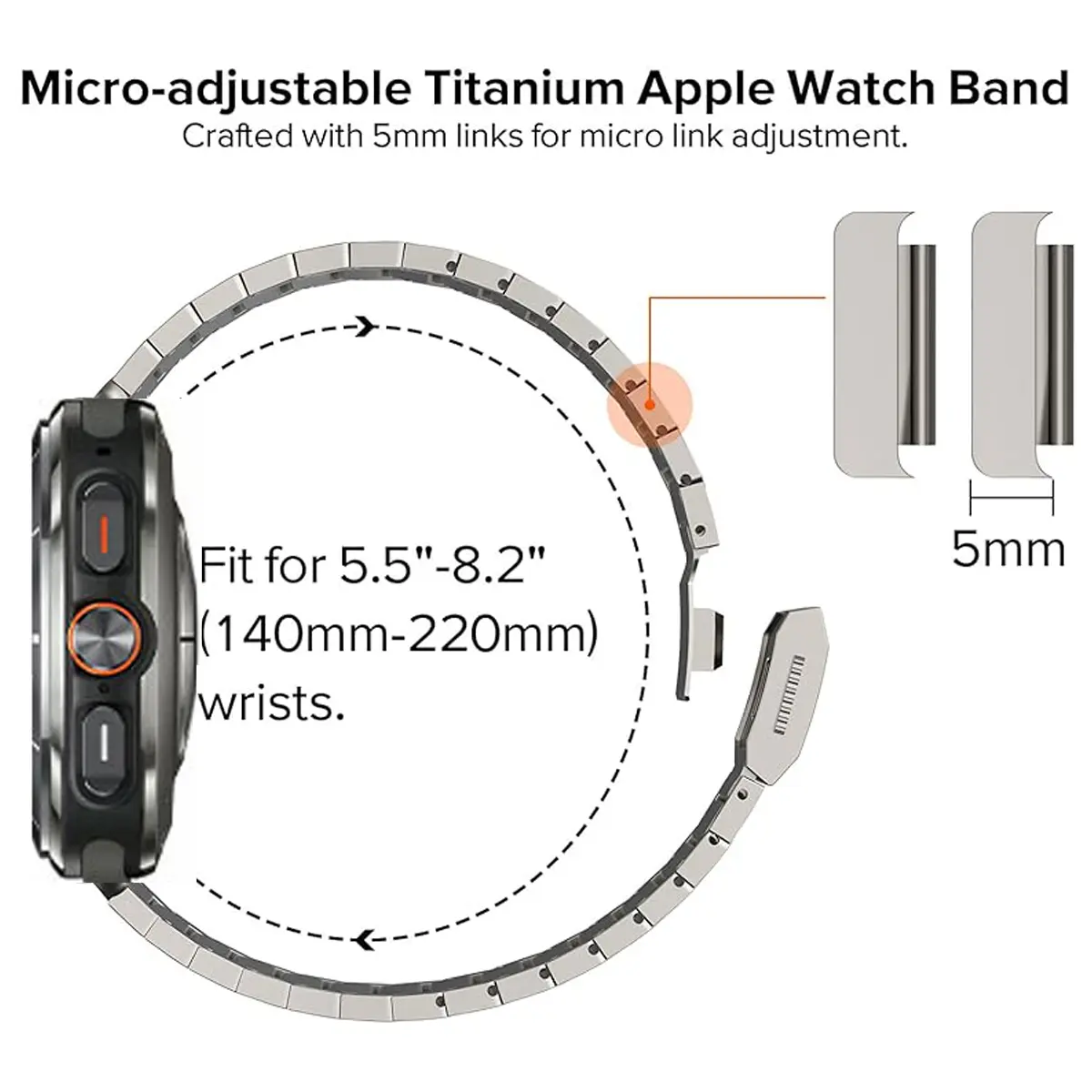 Stainless Steel and Titanium Strap for Samsung Galaxy Ultra Luxury Magnetic Loop Wristband Galaxy ULTRA47 Watchband Accessorie