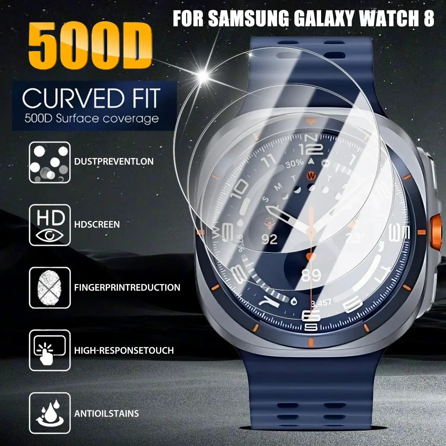 For Samsung Watch 8 Screen Protector Tempered Glass 9H Hardness Shatterproof Films for Samsung Galaxy Watch 8 Classic 46/44/40mm