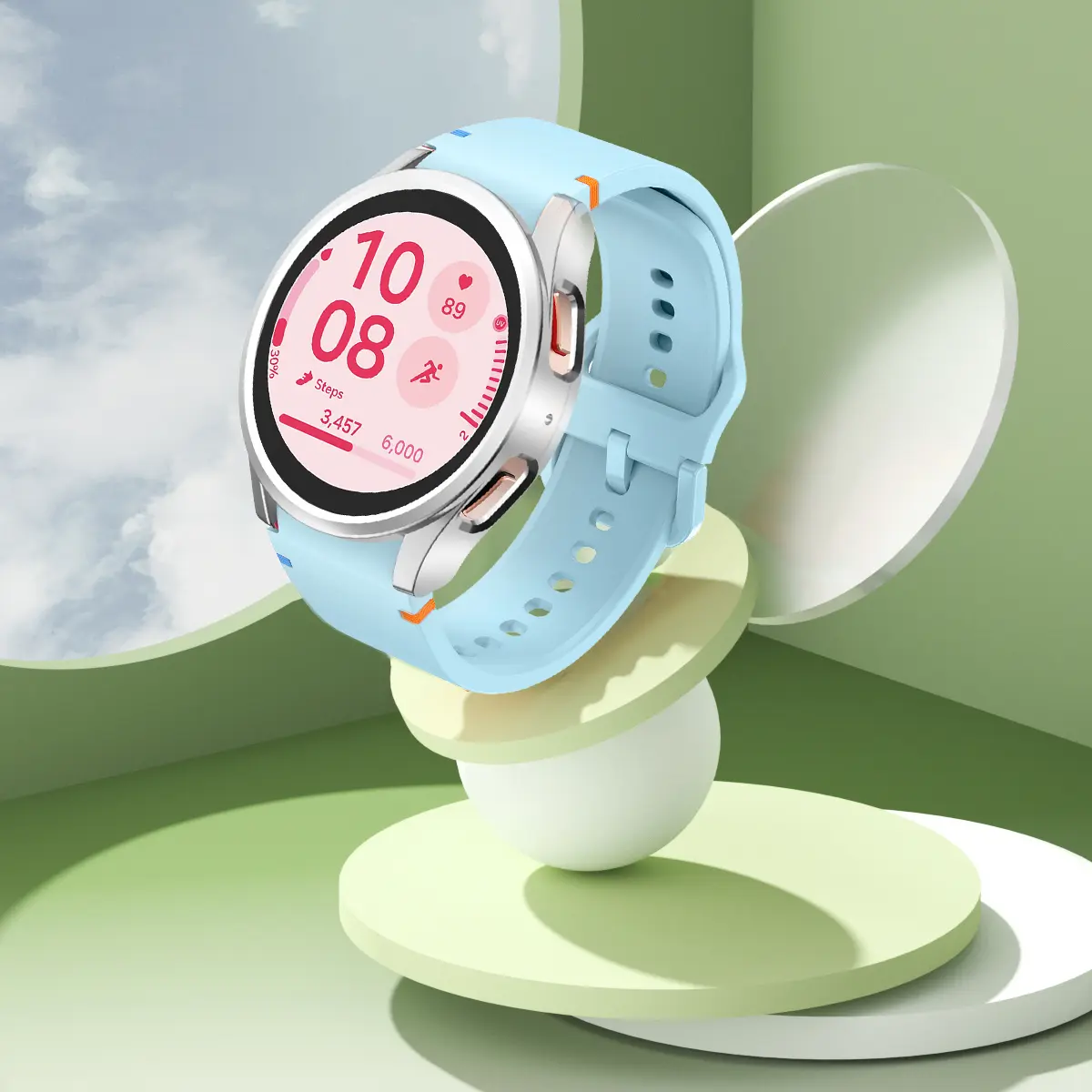 Silicone strap+case for Samsung Galaxy watch 7 6 5 4 40 44 2 pack PC Silicone strap and pc hollow case Sport bracelet Accessorie
