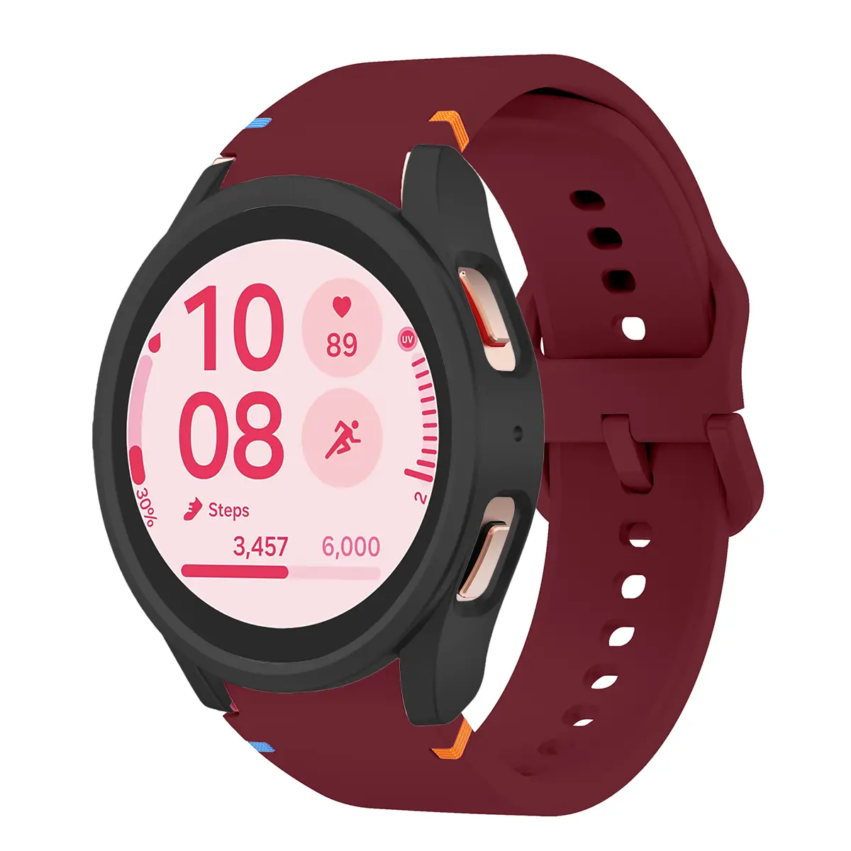 Silicone strap+case for Samsung Galaxy watch 7 6 5 4 40 44 2 pack PC Silicone strap and pc hollow case Sport bracelet Accessorie